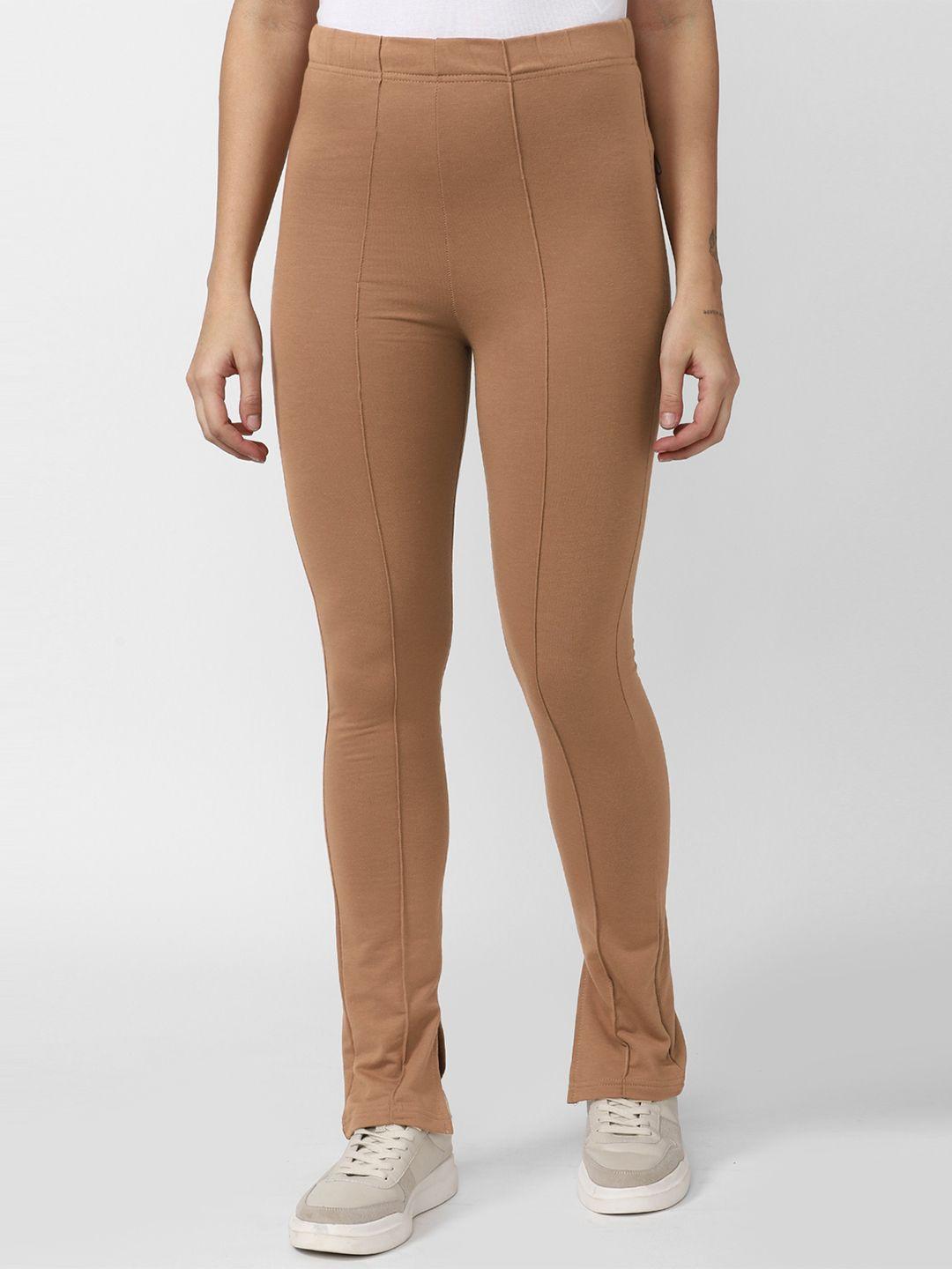 forever 21 women brown solid trousers