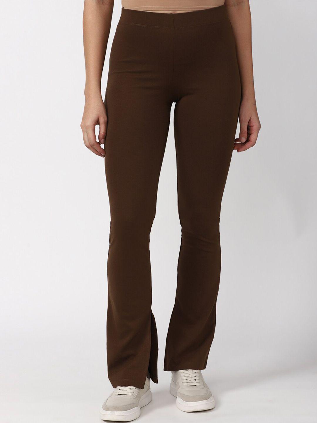 forever 21 women brown solid trousers