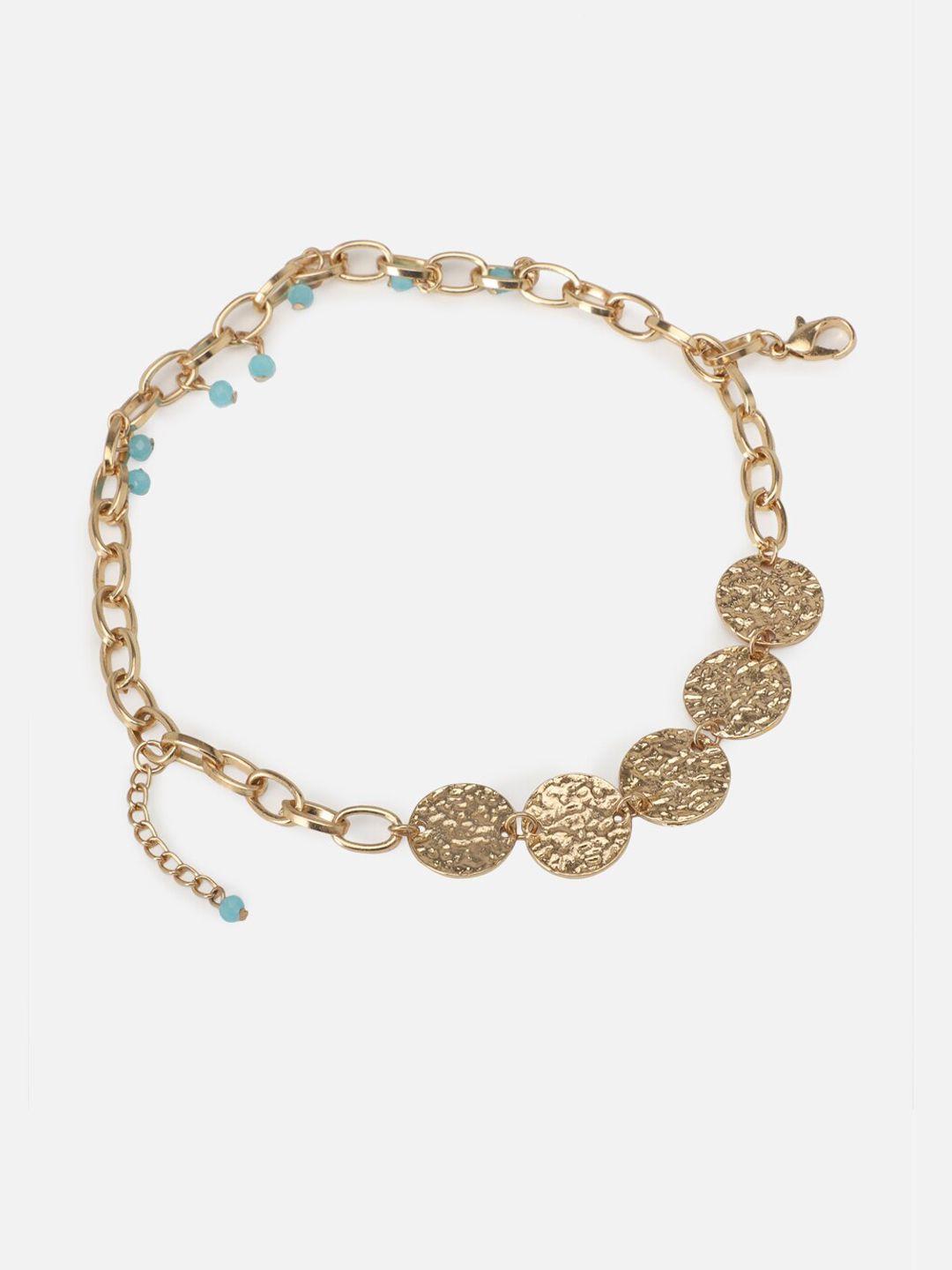 forever 21 women gold-toned textured link bracelet