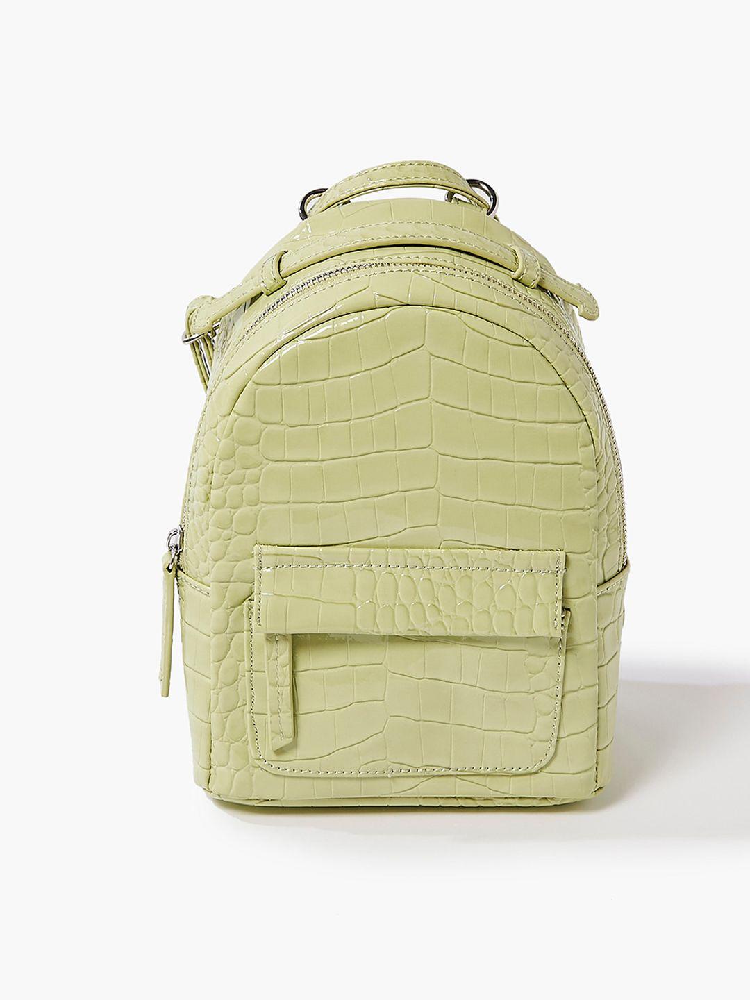 forever 21 women green textured backpack