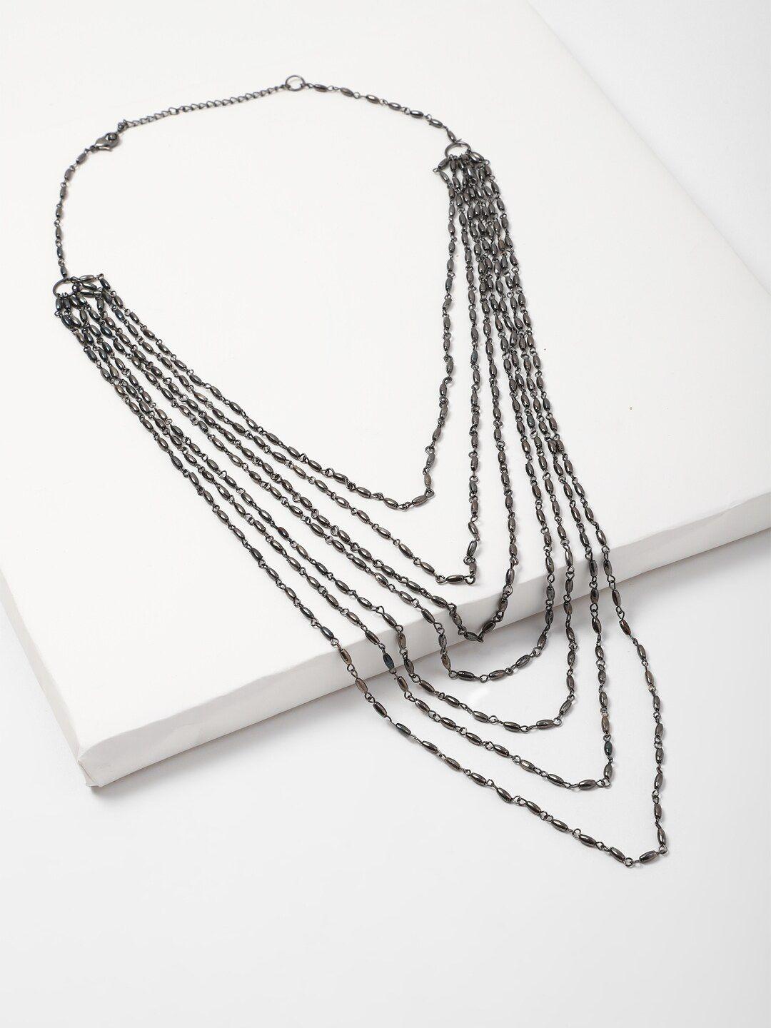 forever 21 women grey multilayered necklace
