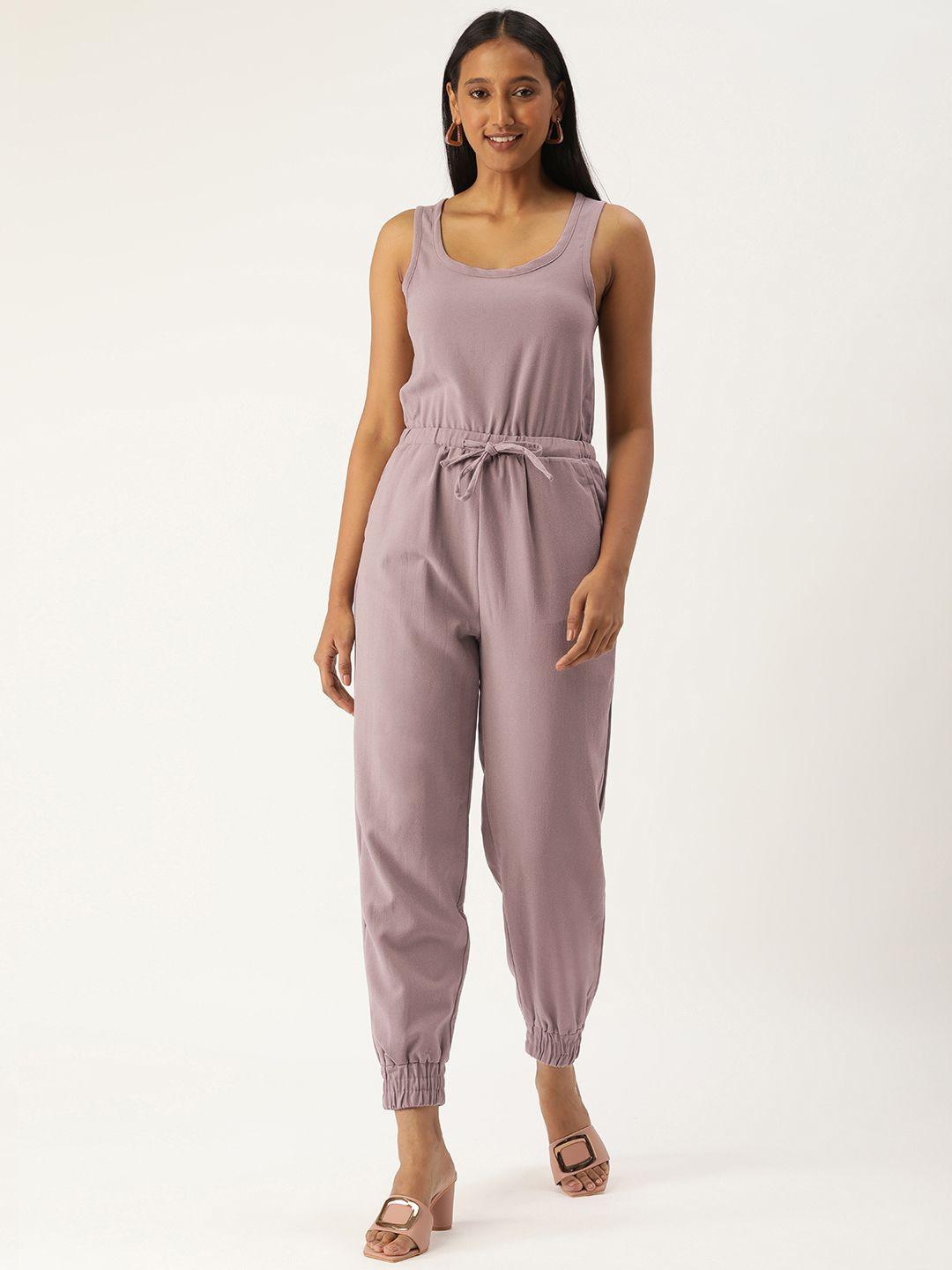 forever 21 women lavender solid basic jumpsuit