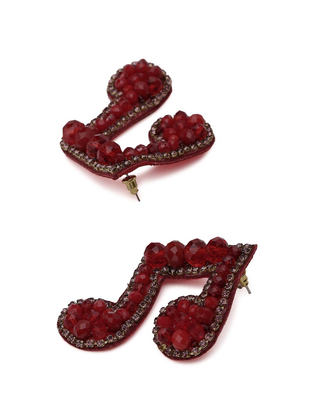 forever 21 women maroon contemporary studs earrings