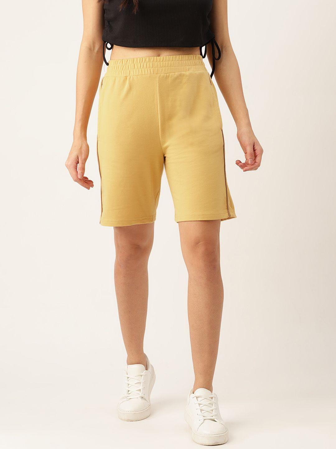 forever 21 women mid-rise contrast tipping shorts