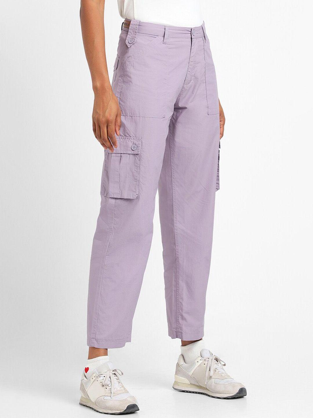 forever 21 women mid-rise pure cotton cropped cargos