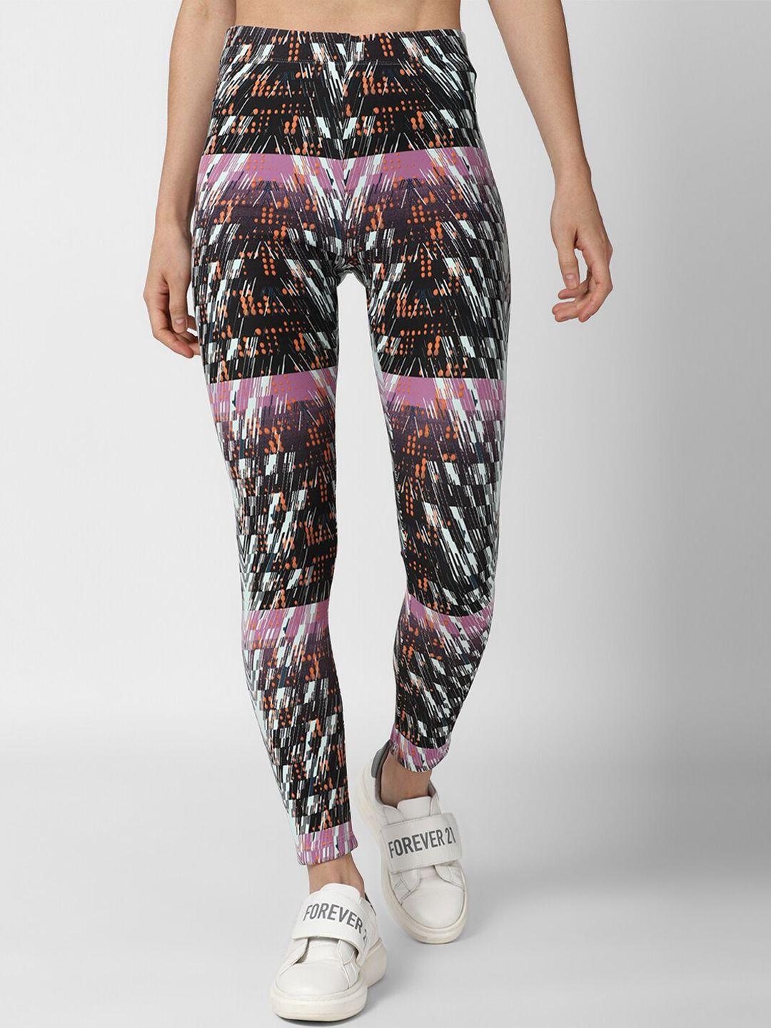 forever 21 women multicoloured abstract leggings