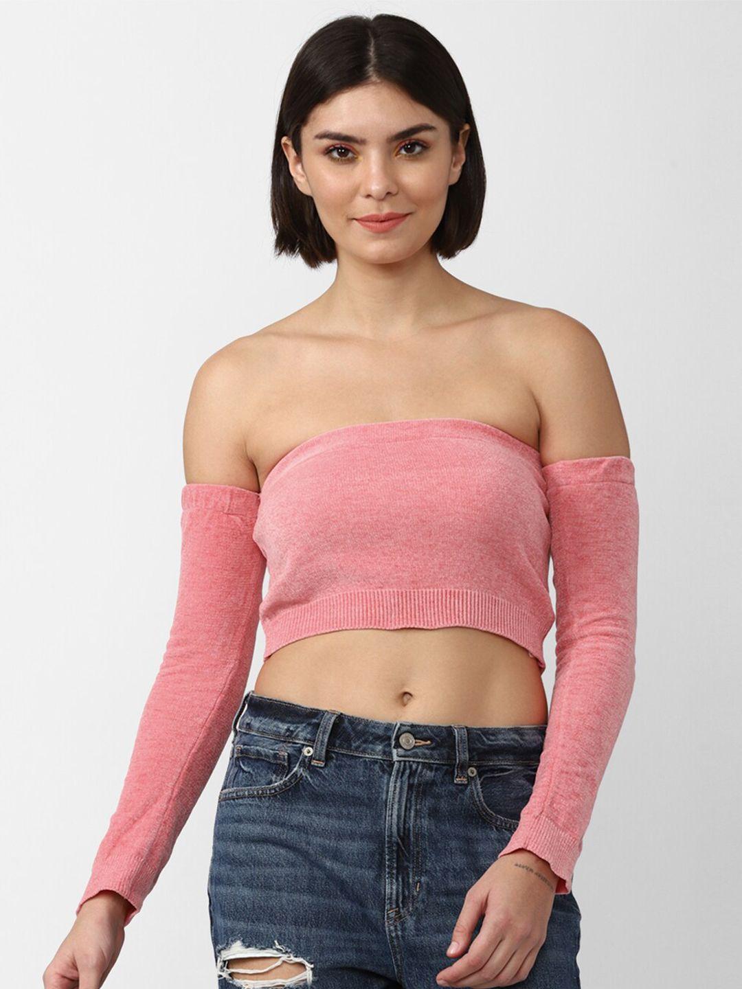 forever 21 women off-shoulder bardot crop top