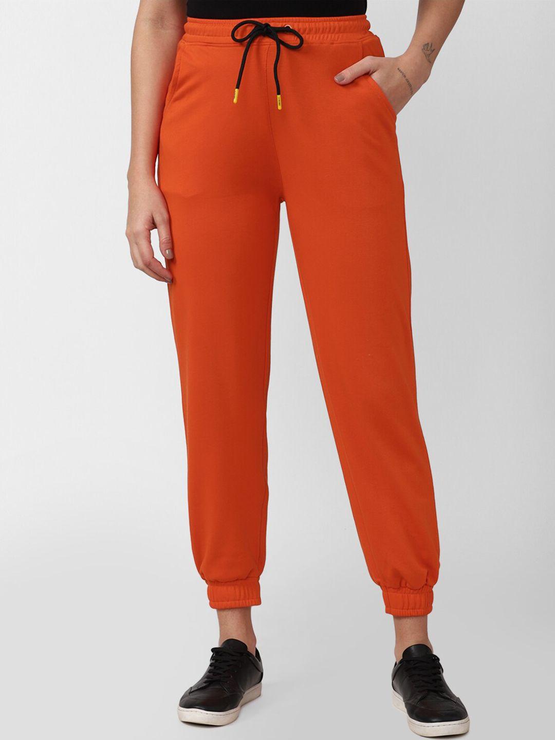 forever 21 women orange sports  joggers trousers