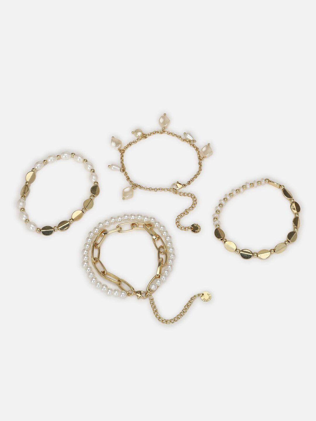forever 21 women pack of 4 gold-plated link bracelet