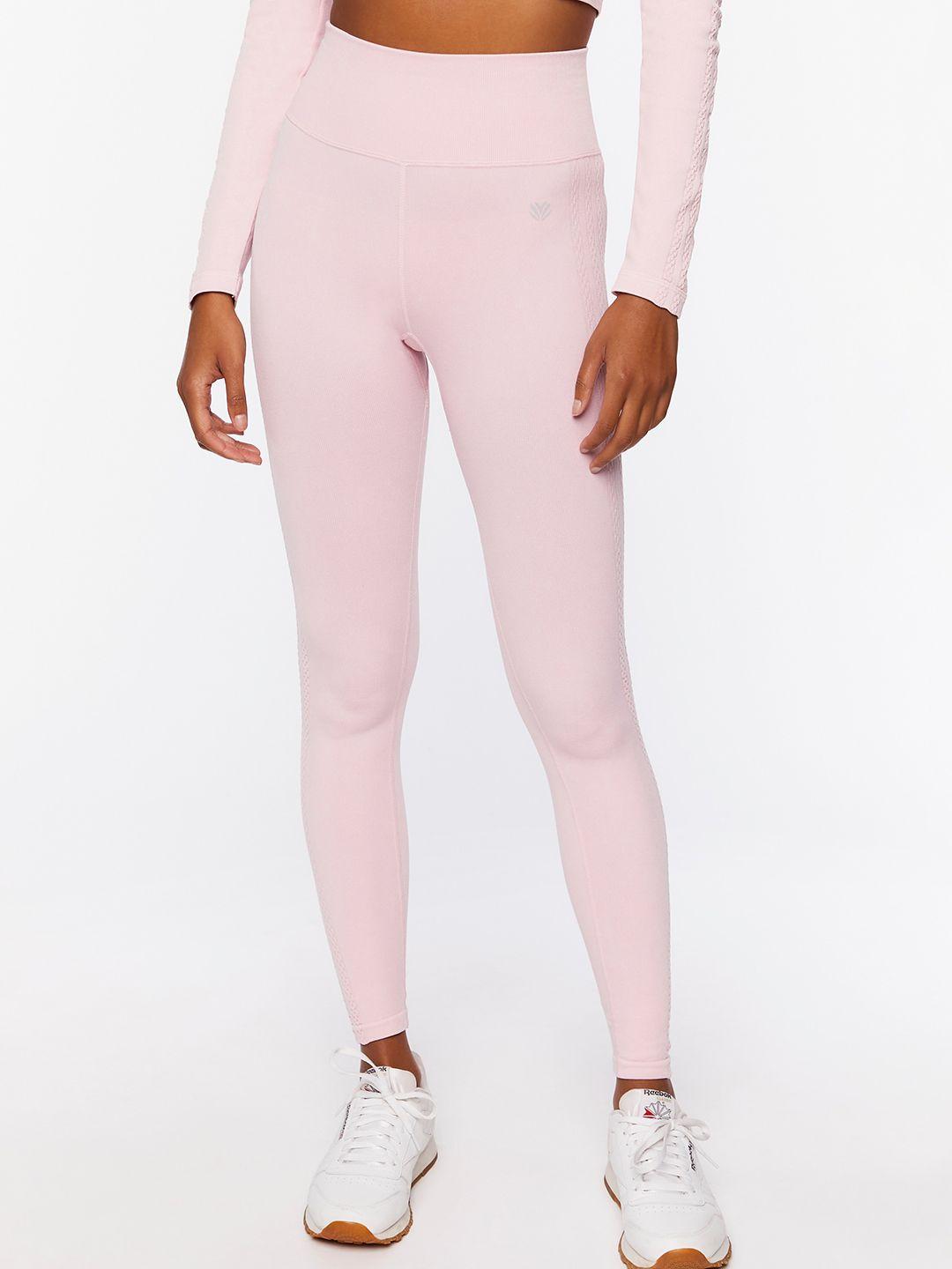 forever 21 women pink high-rise tights