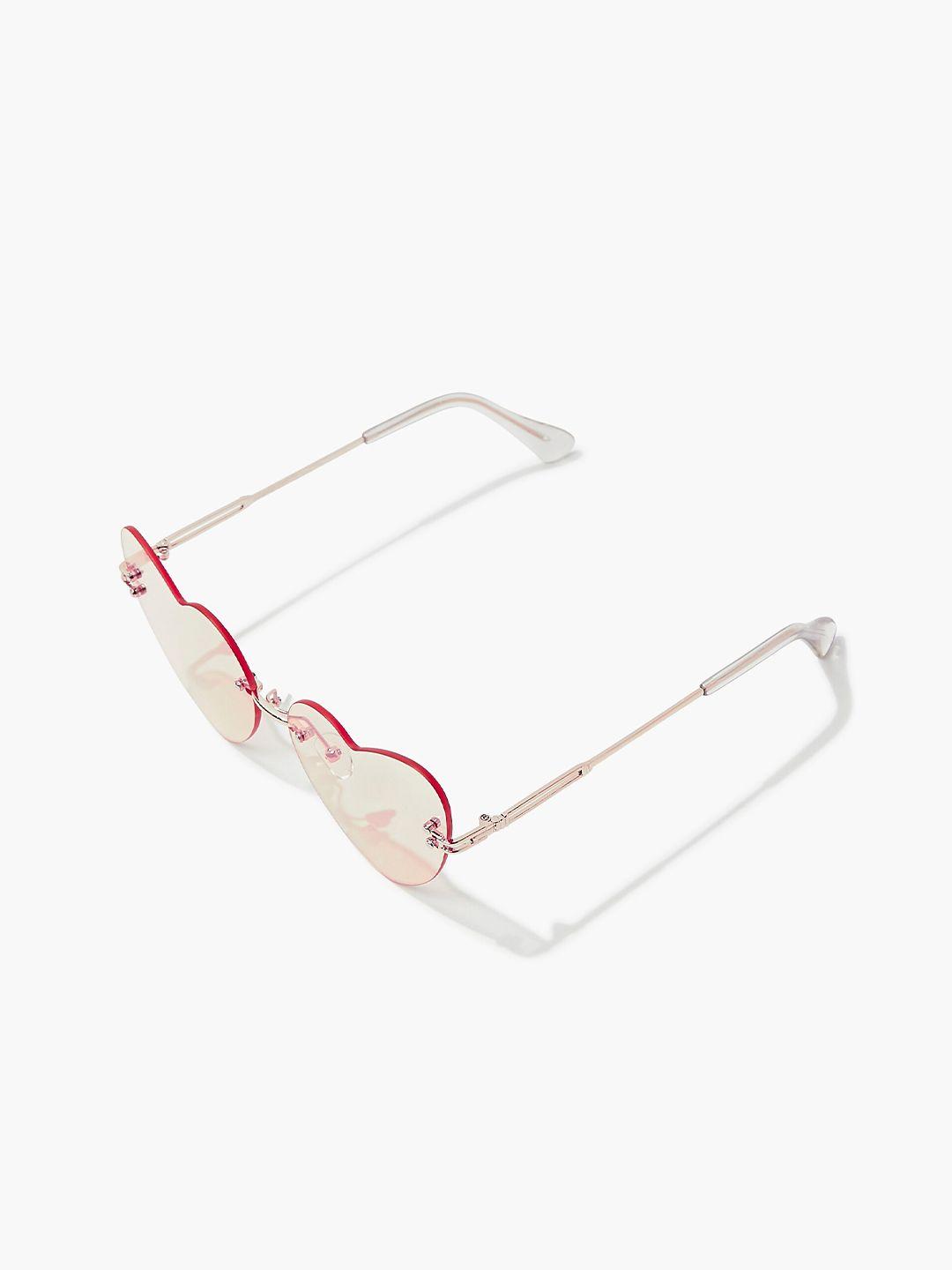forever 21 women pink lens & red browline sunglasses with uv protected lens 45292001