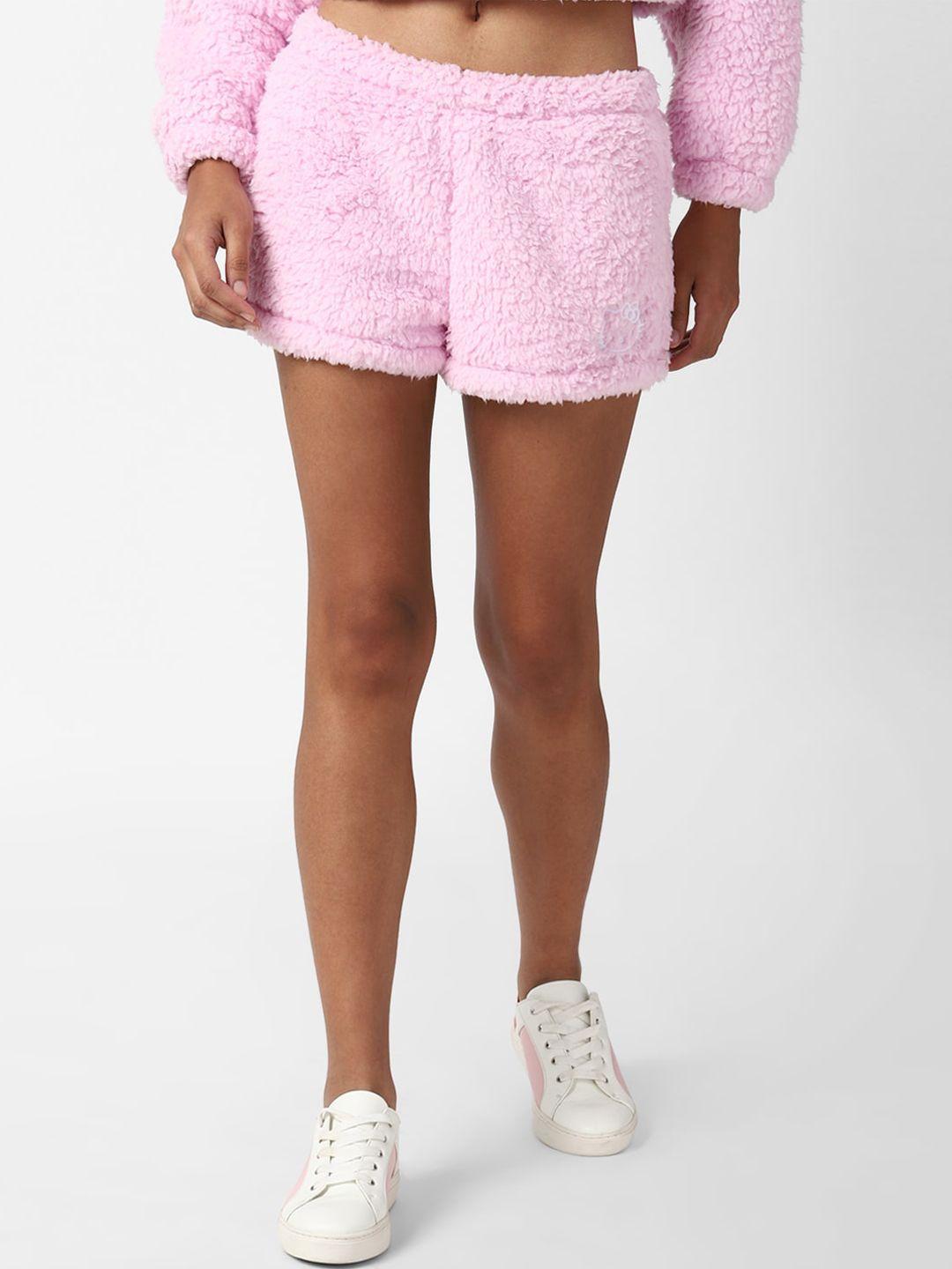 forever 21 women pink printed shorts