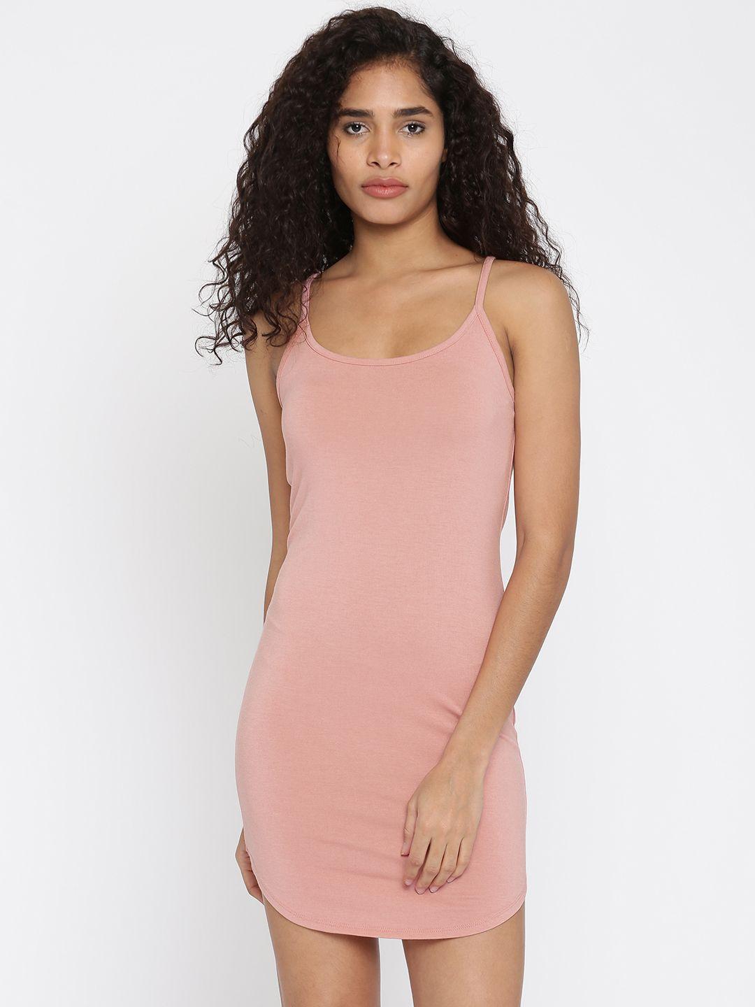 forever 21 women pink solid a-line dress