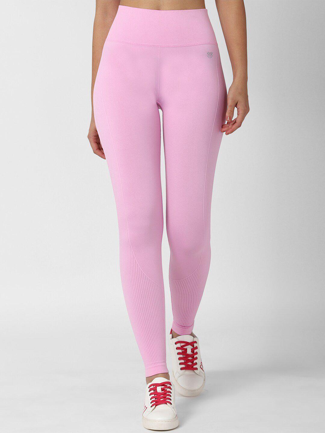 forever 21 women pink solid ankle length leggings