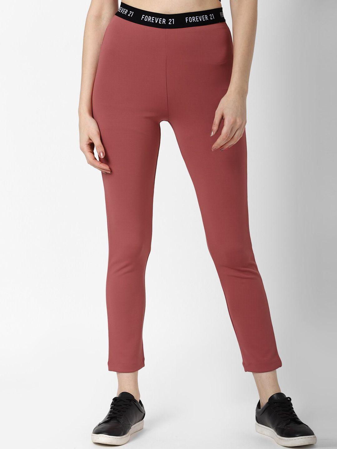 forever 21 women pink solid tights