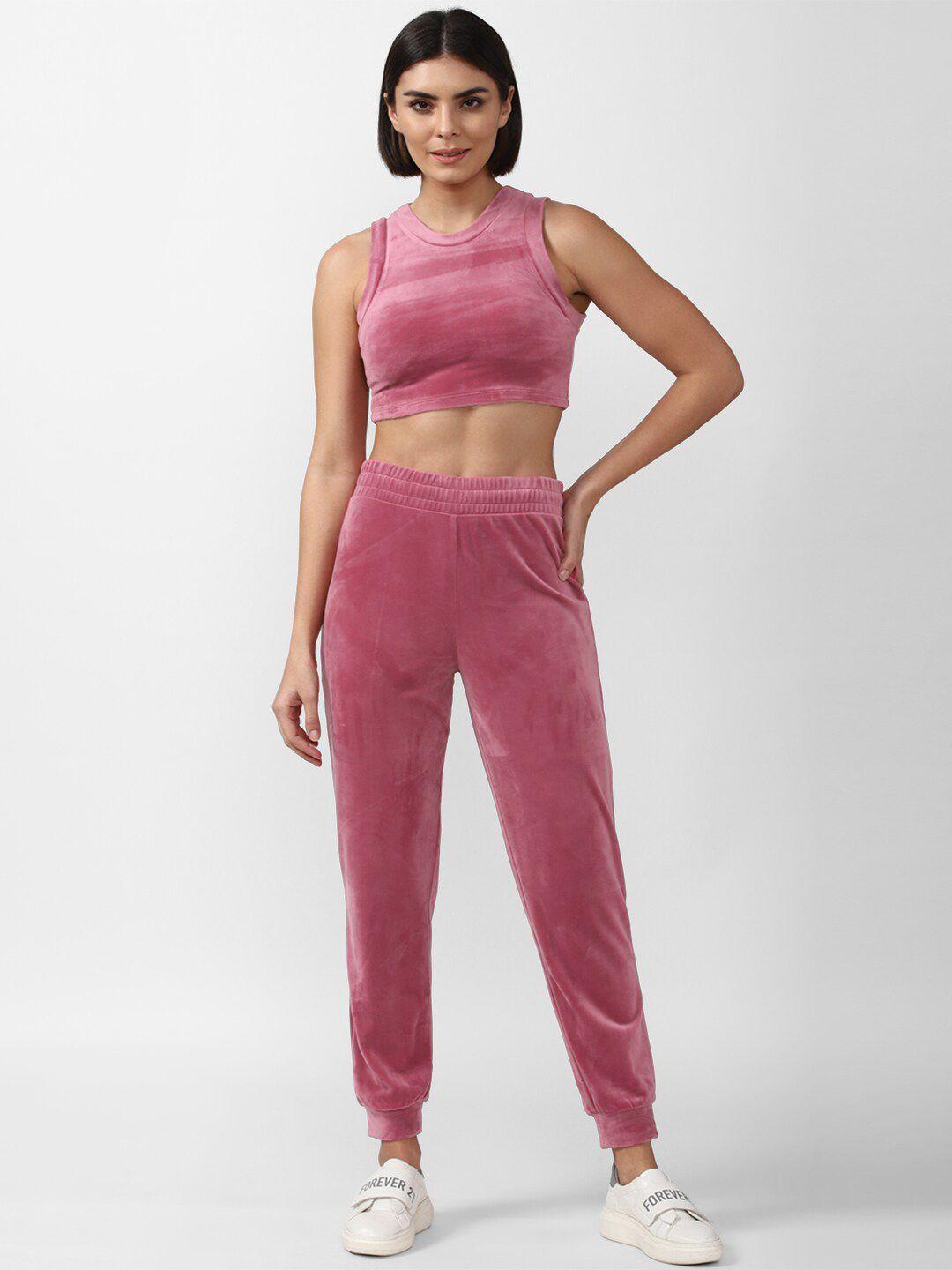 forever 21 women pink top with trousers