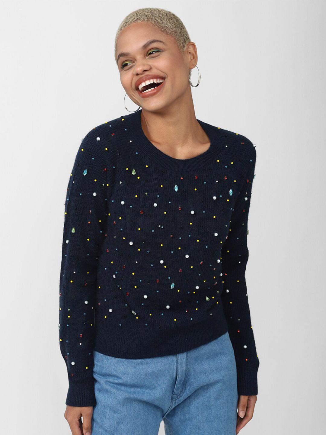 forever 21 women pullover with embellished detail