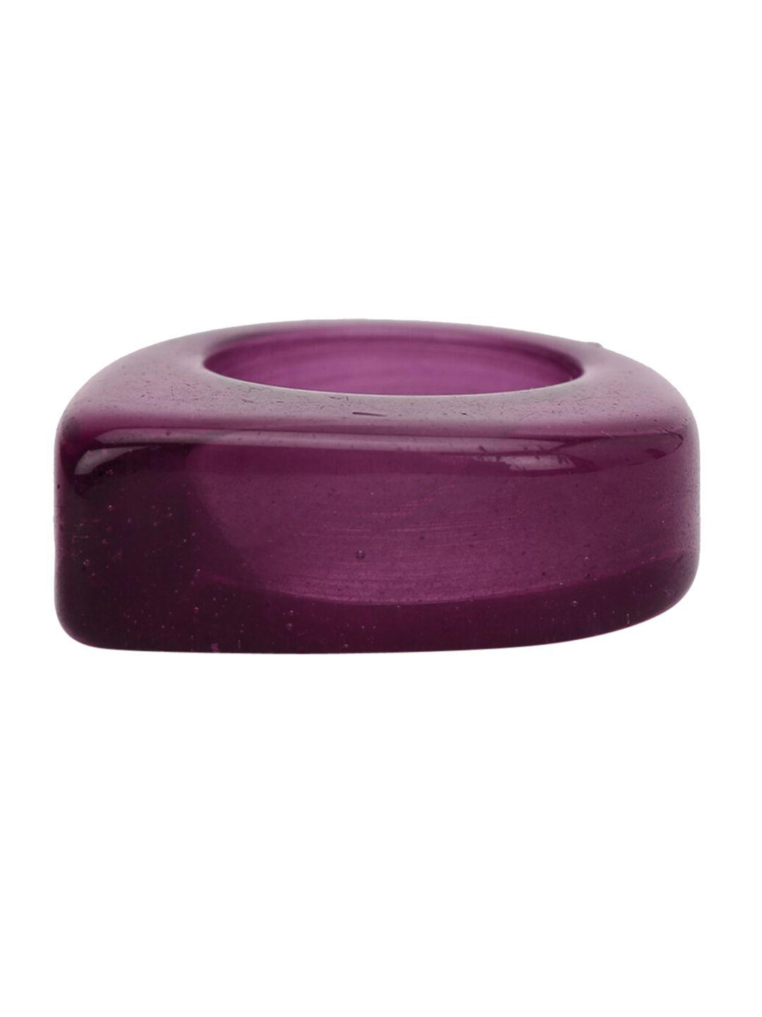 forever 21 women purple solid resin finger ring