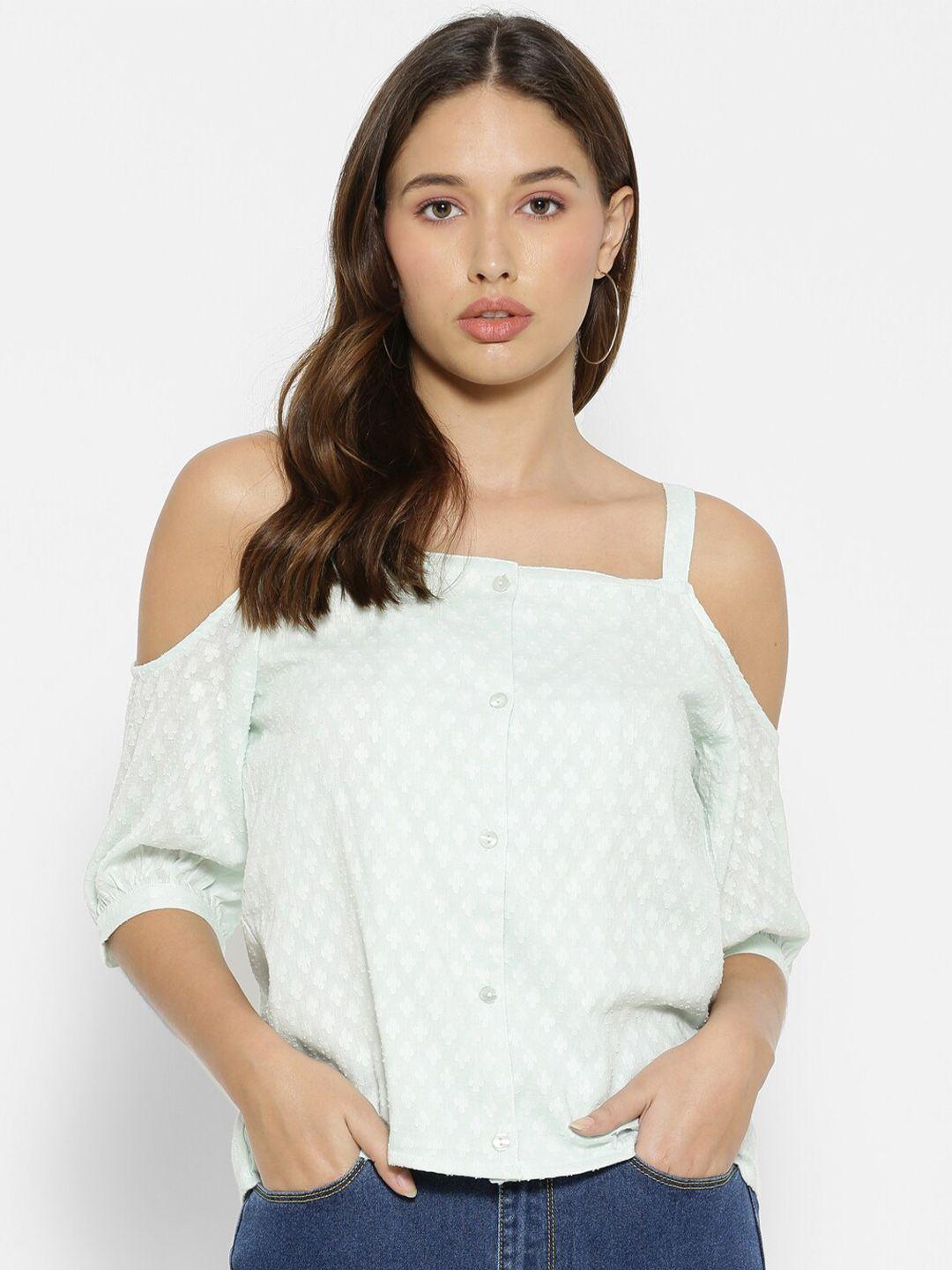 forever 21 women sea green bardot top