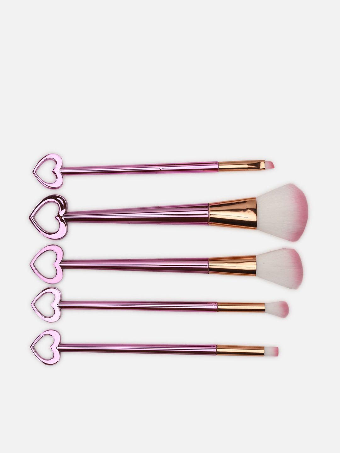 forever 21 women set of 5 purple printed makeup brush
