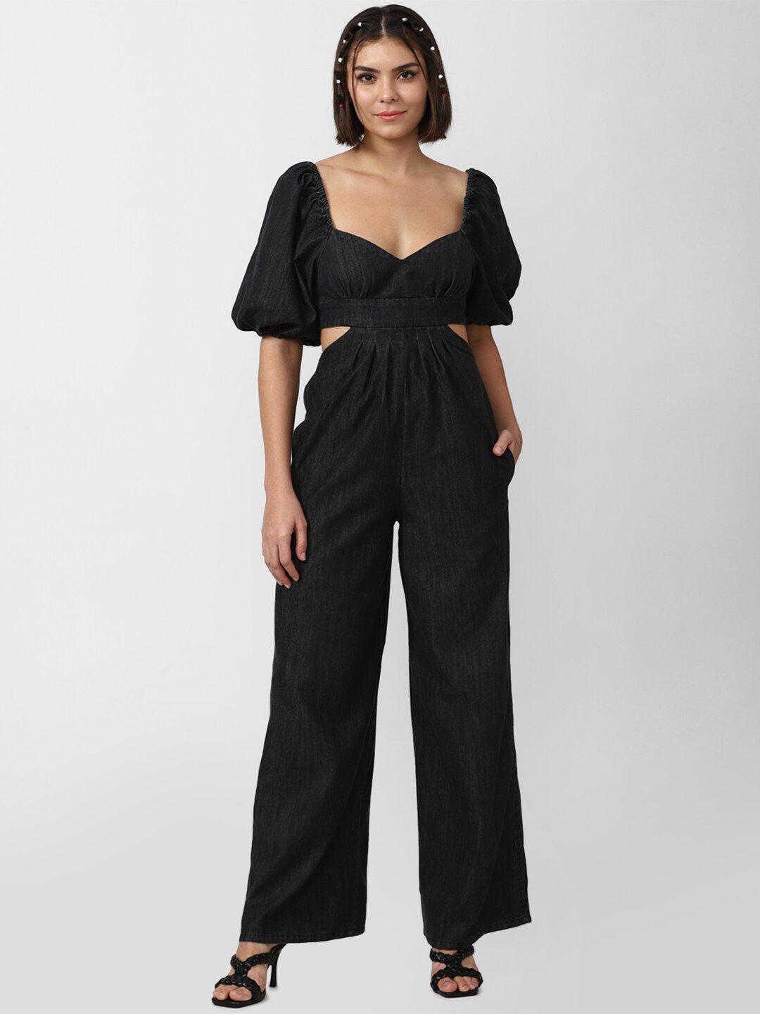 forever 21 women short sleeves basic jumpsuit