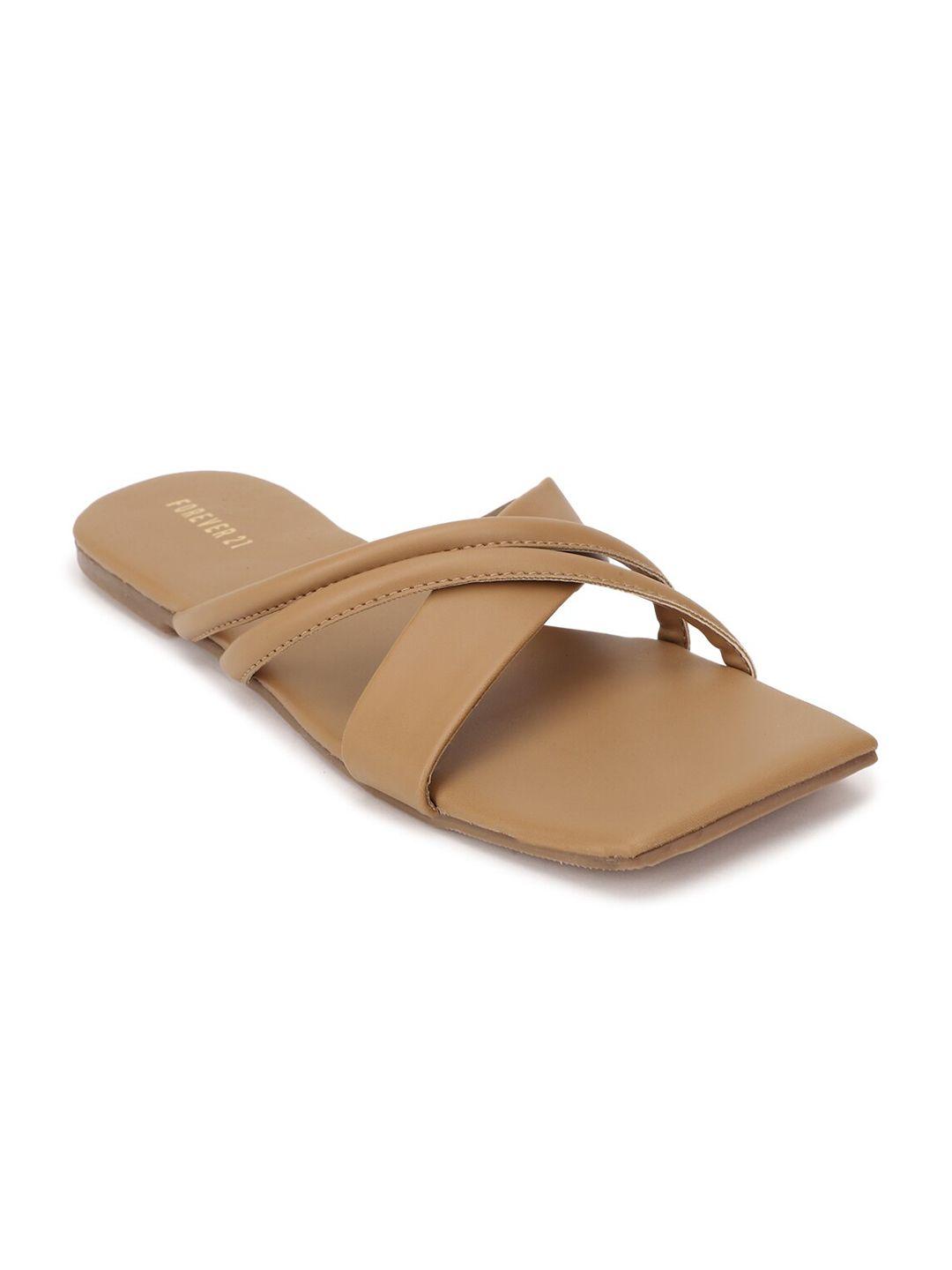 forever 21 women tan open toe flats