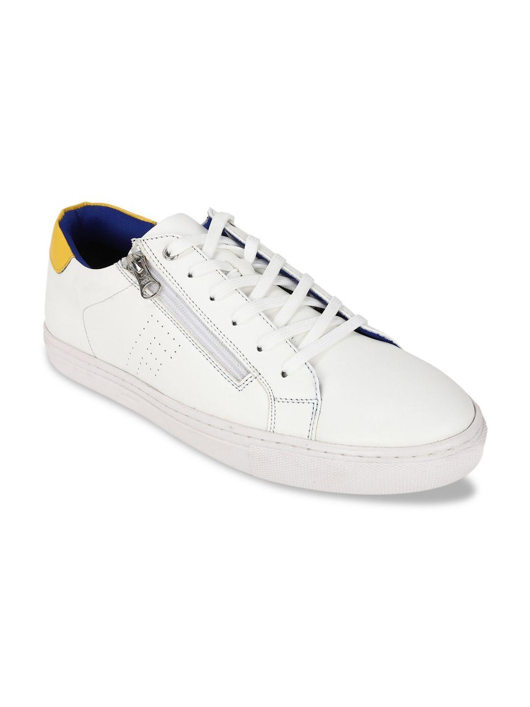 forever 21 women white colourblocked pu sneakers