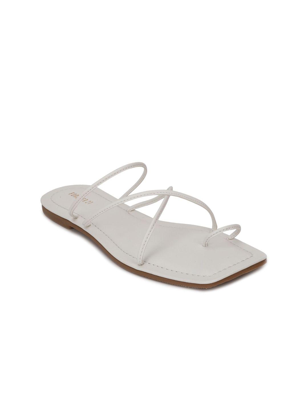 forever 21 women white one toe flats