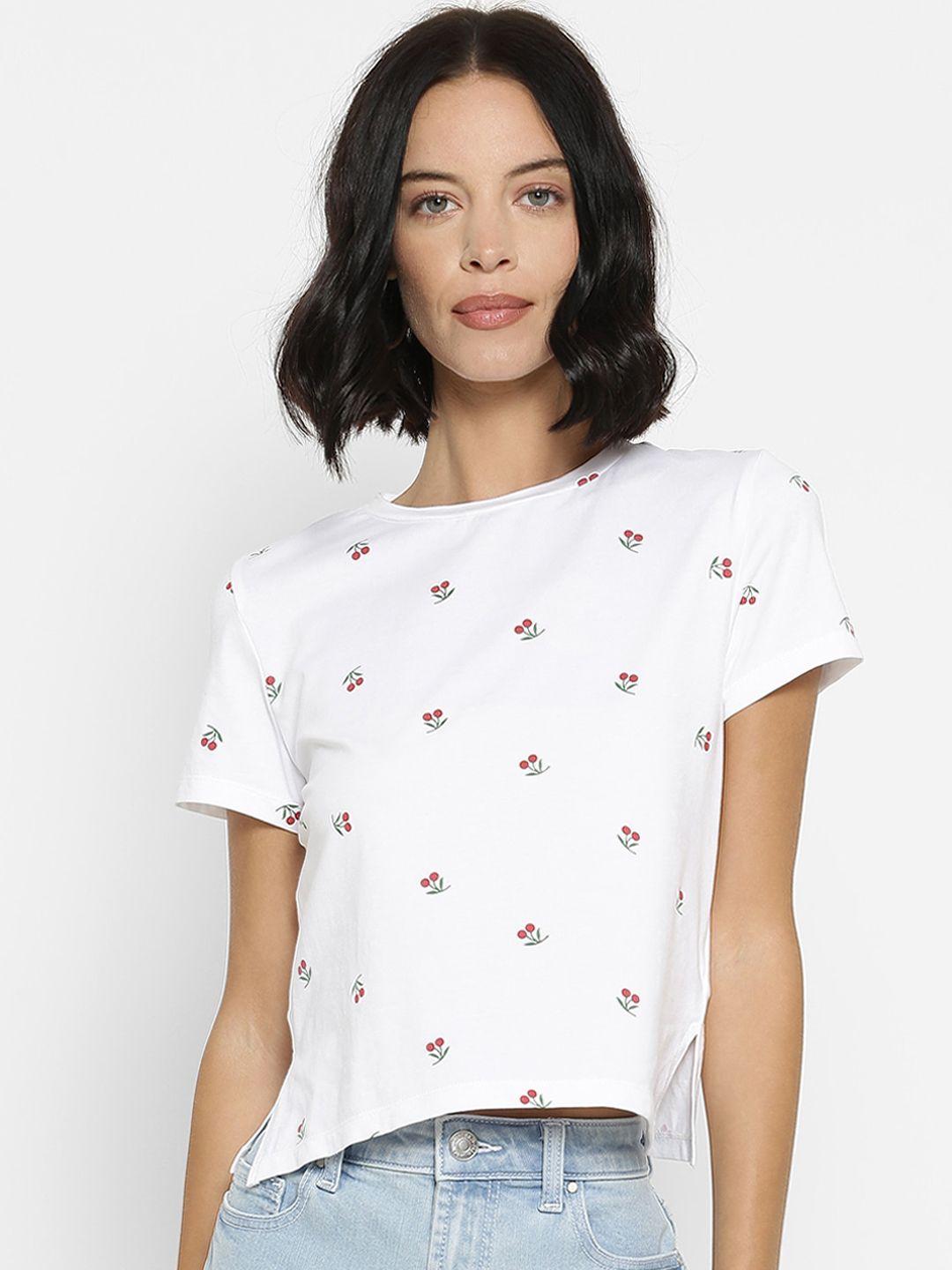 forever 21 women white printed regular top