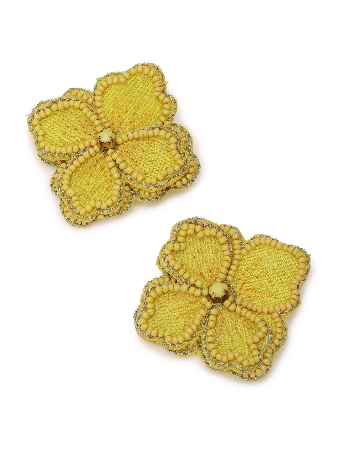 forever 21 women yellow contemporary studs earrings