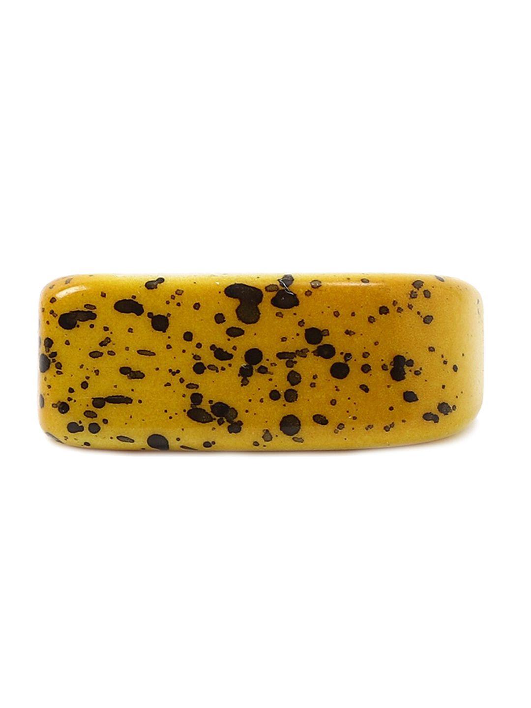 forever 21 yellow & black printed pure resin finger ring
