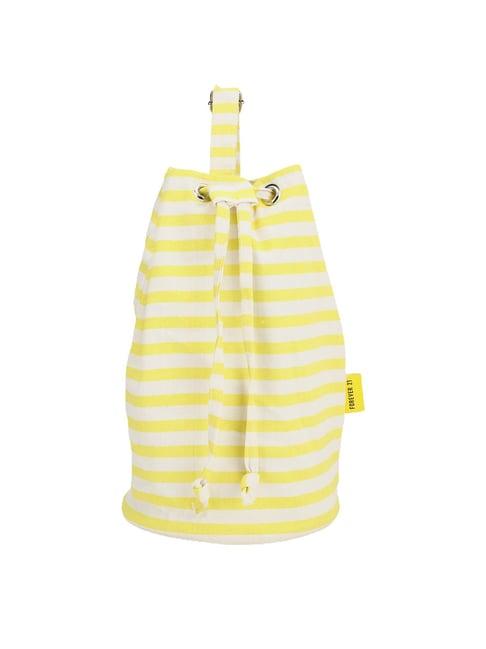 forever 21 yellow & white striped shoulder handbag