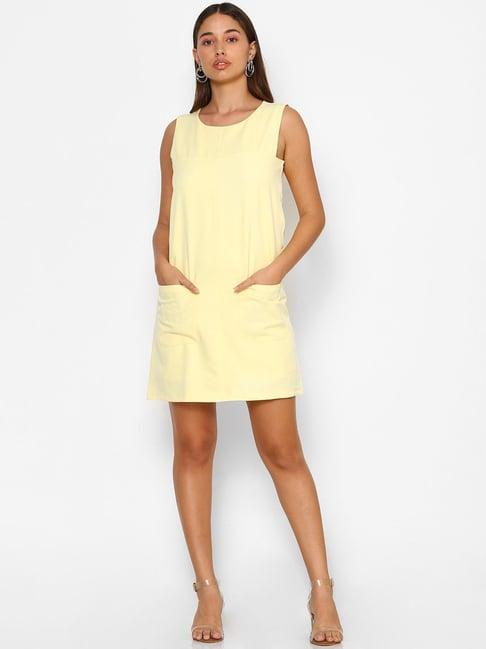 forever 21 yellow a line regular fit a line dress