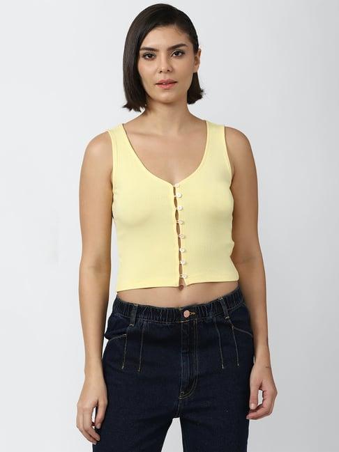 forever 21 yellow box crop top