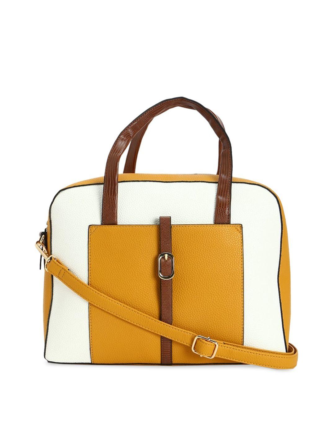 forever 21 yellow colourblocked handheld bag