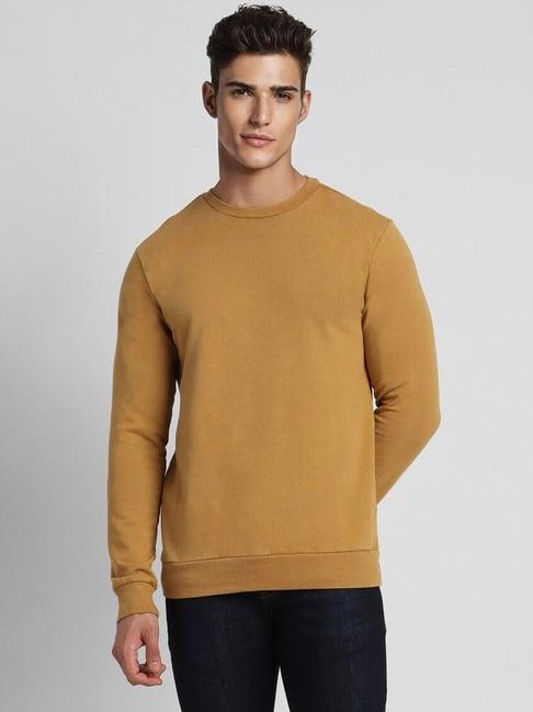 forever 21 yellow cotton regular fit sweatshirt