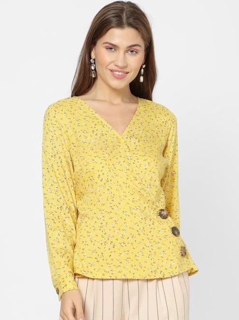 forever 21 yellow floral print top