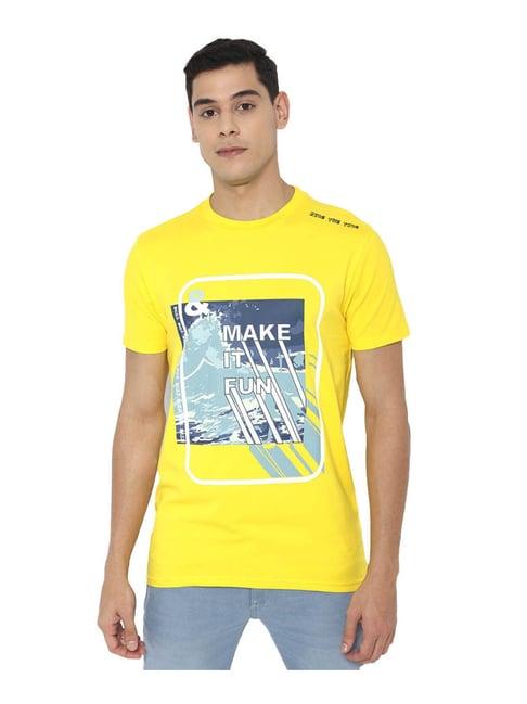 forever 21 yellow printed t-shirt