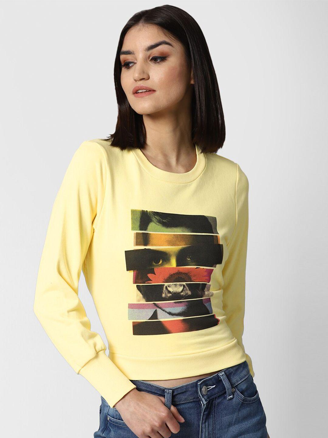 forever 21 yellow regular crop top