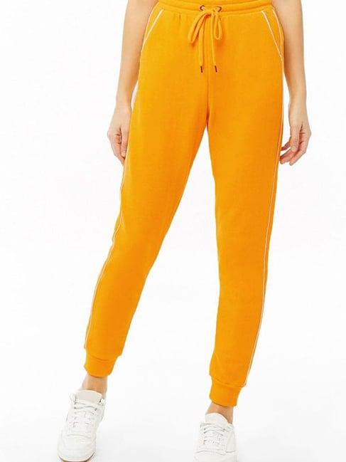 forever 21 yellow regular fit joggers