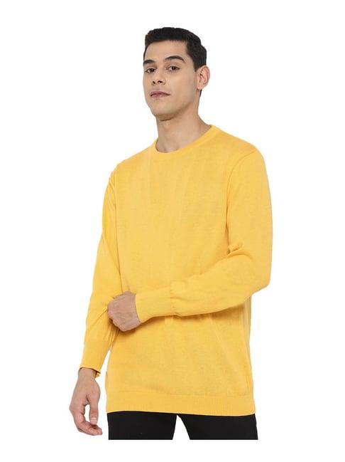 forever 21 yellow regular fit sweater