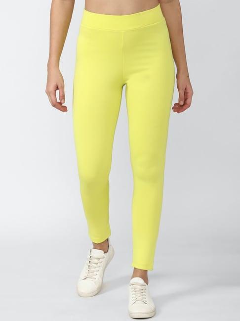 forever 21 yellow regular fit tights