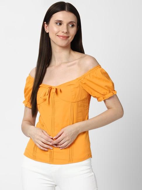forever 21 yellow regular fit top