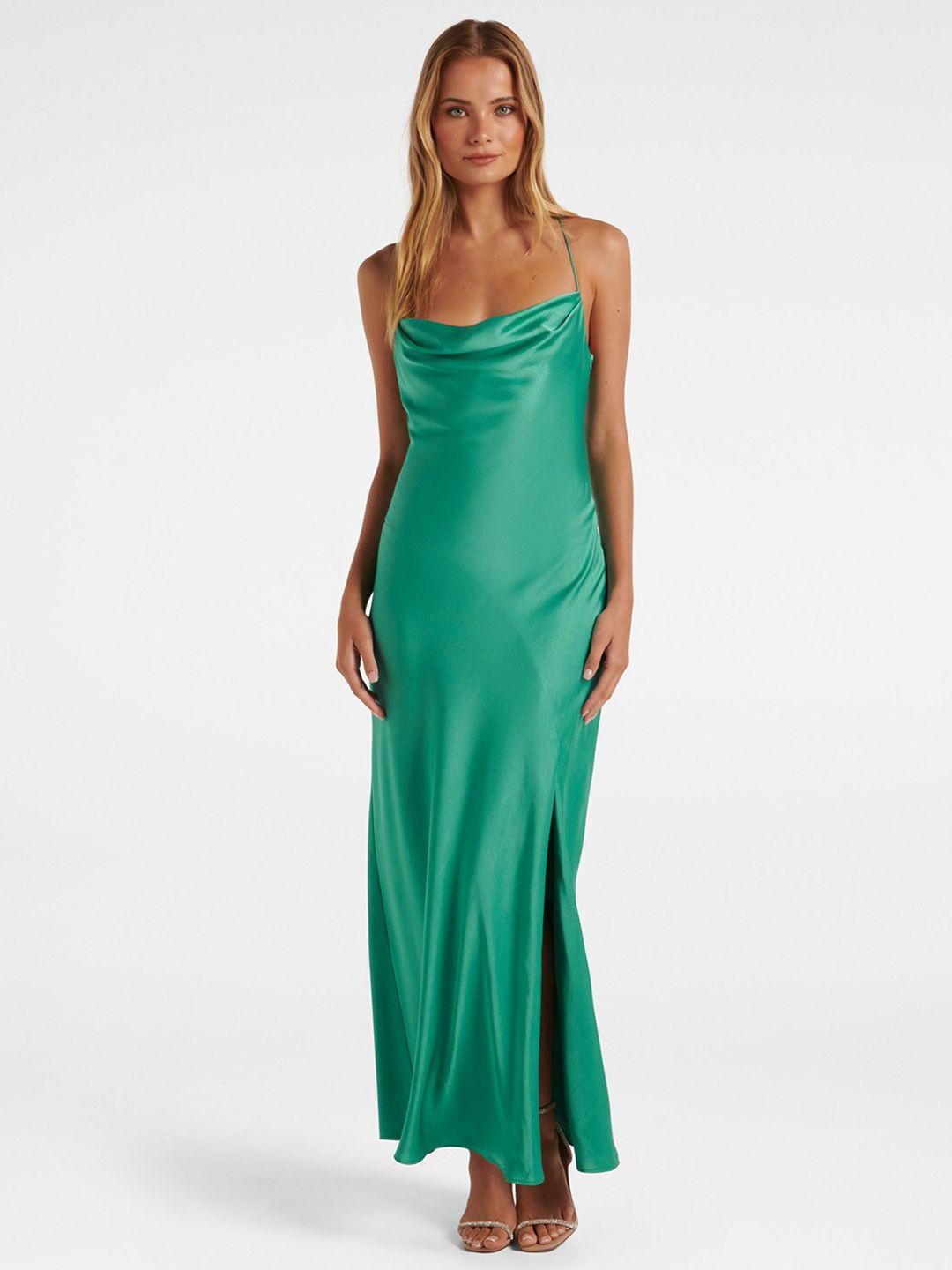 forever cowl neck tie-ups detailed maxi dress