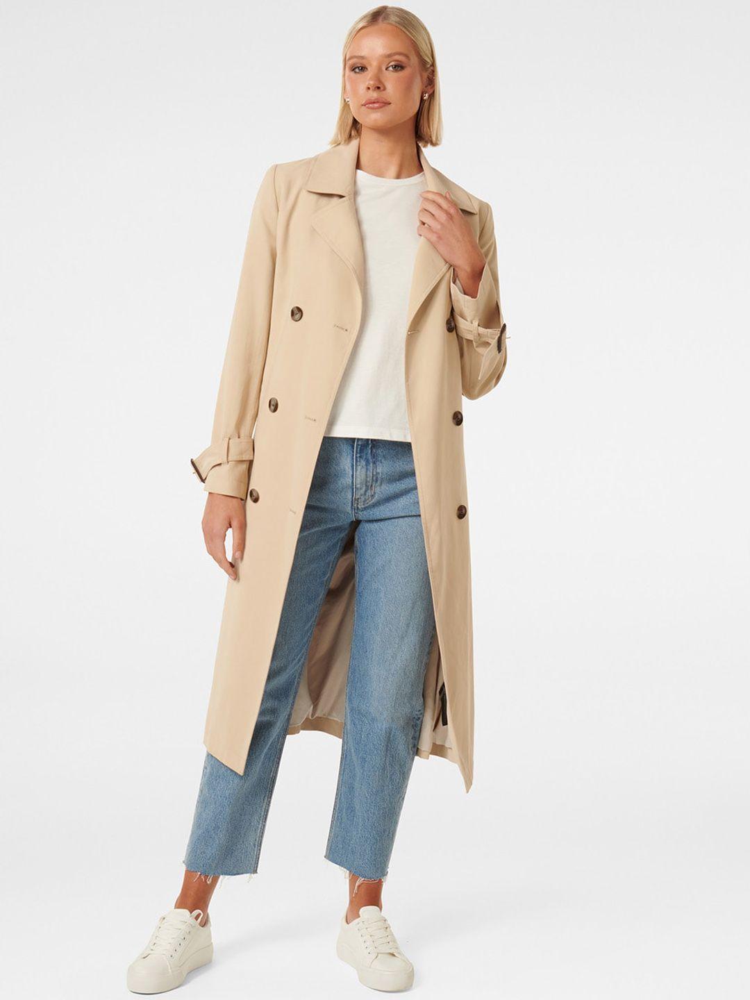 forever double breasted longline trench coat