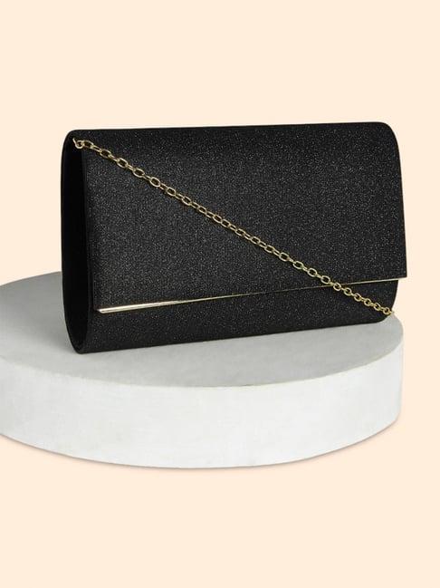 forever glam by pantaloons black medium clutch