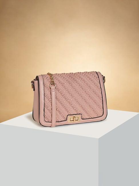 forever glam by pantaloons blush textured sling handbag