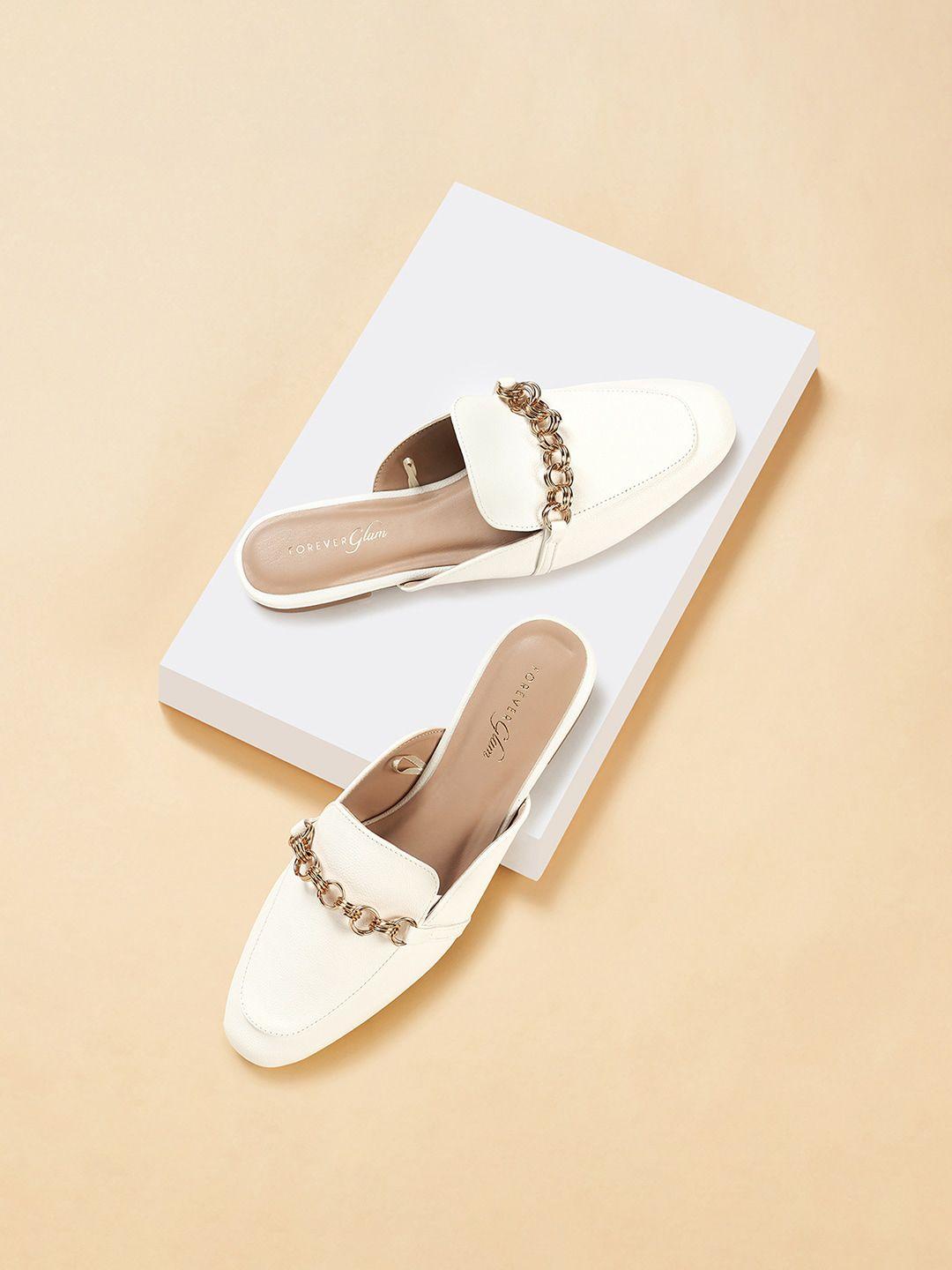 forever glam by pantaloons embellished round toe mules