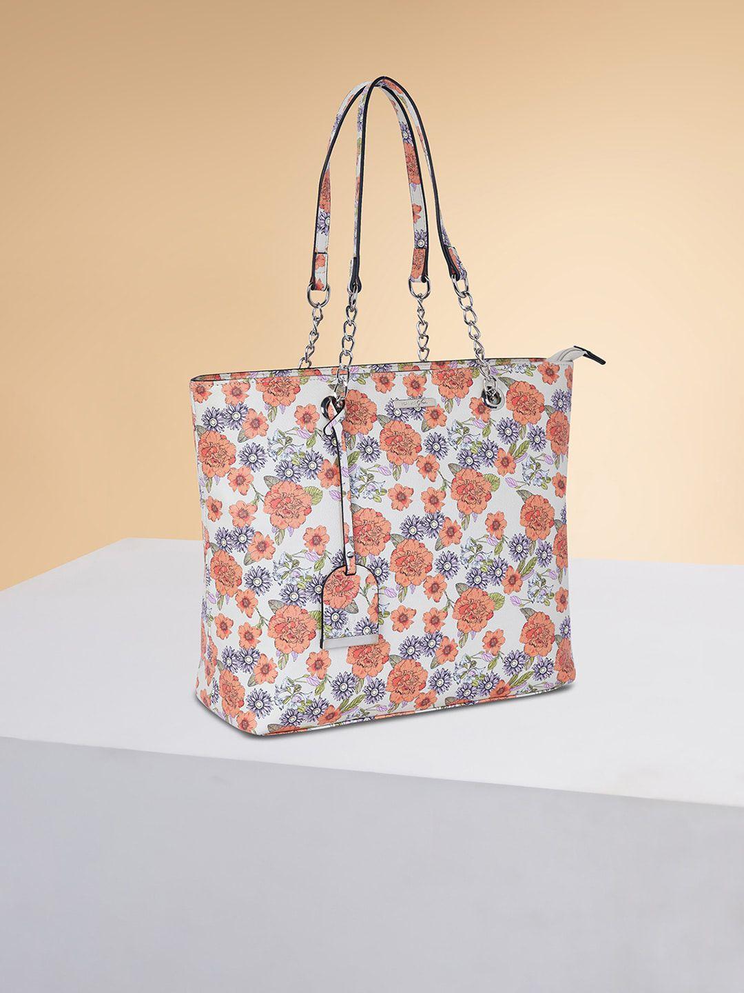 forever glam by pantaloons floral printed pu shopper shoulder bag