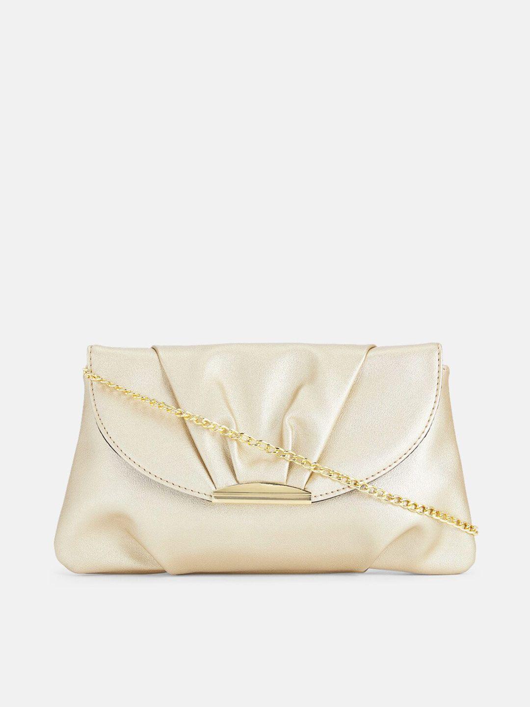 forever glam by pantaloons gold-toned purse clutch